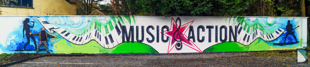Fresque Graffiti-Musique-Belgique